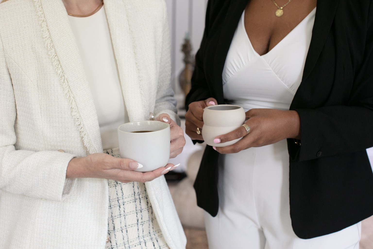 Two women connecting over coffee